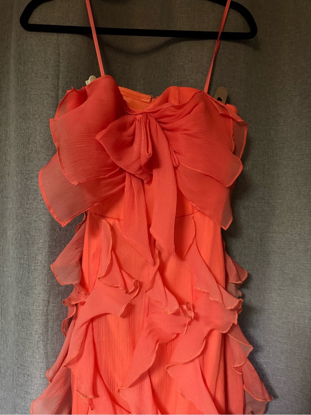 Hutch Coral Asymmetrical Ruffle Dress